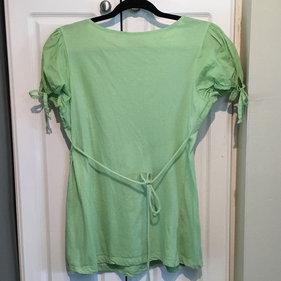 Spoiled Green Baby Doll Top Size Large - Picture 2 of 4